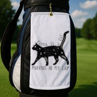 Karma is a Cat purring in my Lap Cat Lover Golf Towel