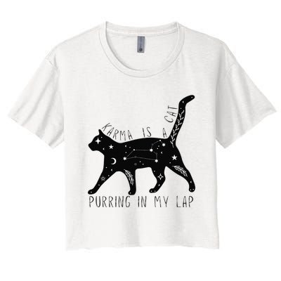 Karma is a Cat purring in my Lap Cat Lover Women's Crop Top Tee