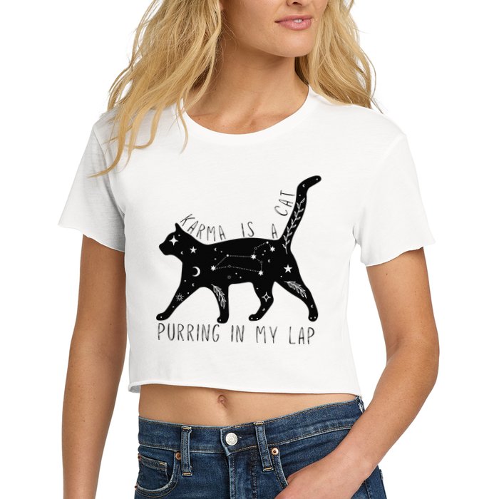 Karma is a Cat purring in my Lap Cat Lover Crop Top