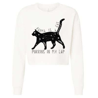 Karma is a Cat purring in my Lap Cat Lover Cropped Pullover Crew