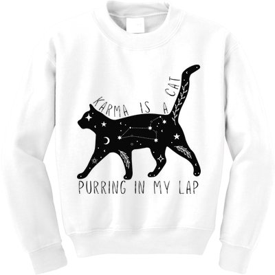 Karma is a Cat purring in my Lap Cat Lover Kids Sweatshirt