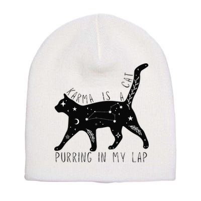 Karma is a Cat purring in my Lap Cat Lover Short Acrylic Beanie