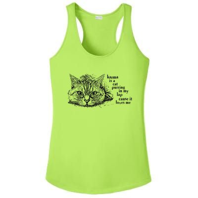 Karma Is A Cat Purring In My Lap Cause It Loves Me Cute Cat Christmas Ladies PosiCharge Competitor Racerback Tank