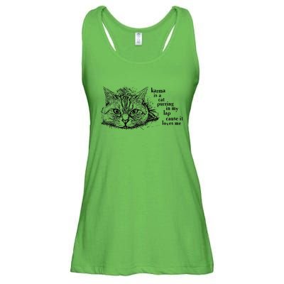 Karma Is A Cat Purring In My Lap Cause It Loves Me Cute Cat Christmas Ladies Essential Flowy Tank