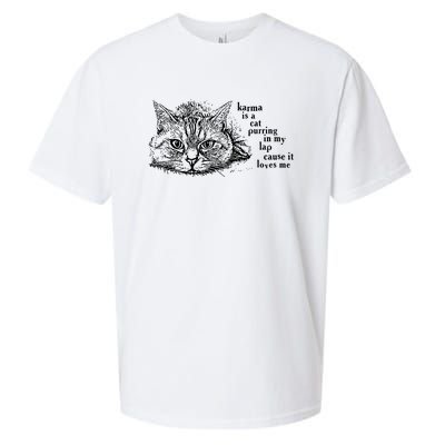 Karma Is A Cat Purring In My Lap Cause It Loves Me Cute Cat Christmas Sueded Cloud Jersey T-Shirt