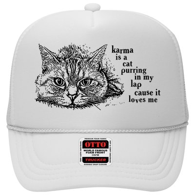 Karma Is A Cat Purring In My Lap Cause It Loves Me Cute Cat Christmas Trucker Hat