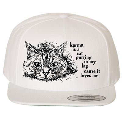 Karma Is A Cat Purring In My Lap Cause It Loves Me Cute Cat Christmas Wool Snapback Cap