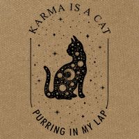 Karma Is A Cat Purring In My Lap Cotton Canvas Backpack