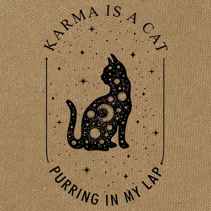 Karma Is A Cat Purring In My Lap Cotton Canvas Backpack