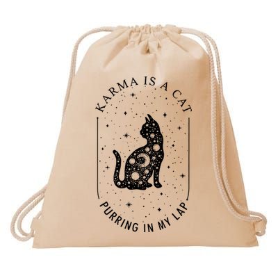 Karma Is A Cat Purring In My Lap Drawstring Bag