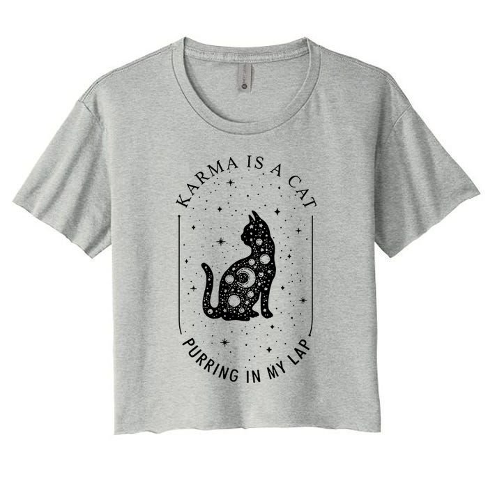 Karma Is A Cat Purring In My Lap Women's Crop Top Tee