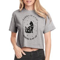 Karma Is A Cat Purring In My Lap Women's Crop Top Tee