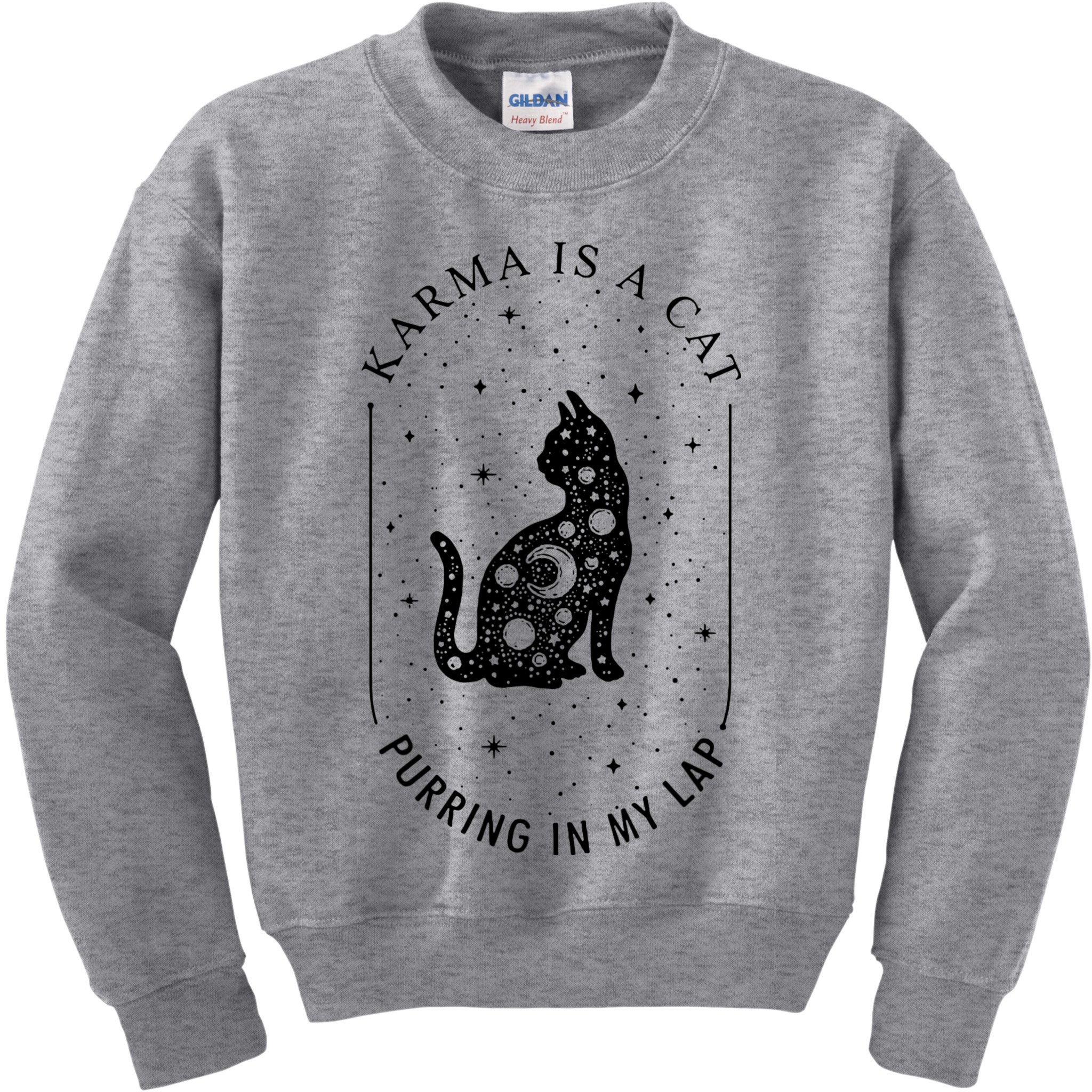 Karma Is A Cat Purring In My Lap Kids Sweatshirt