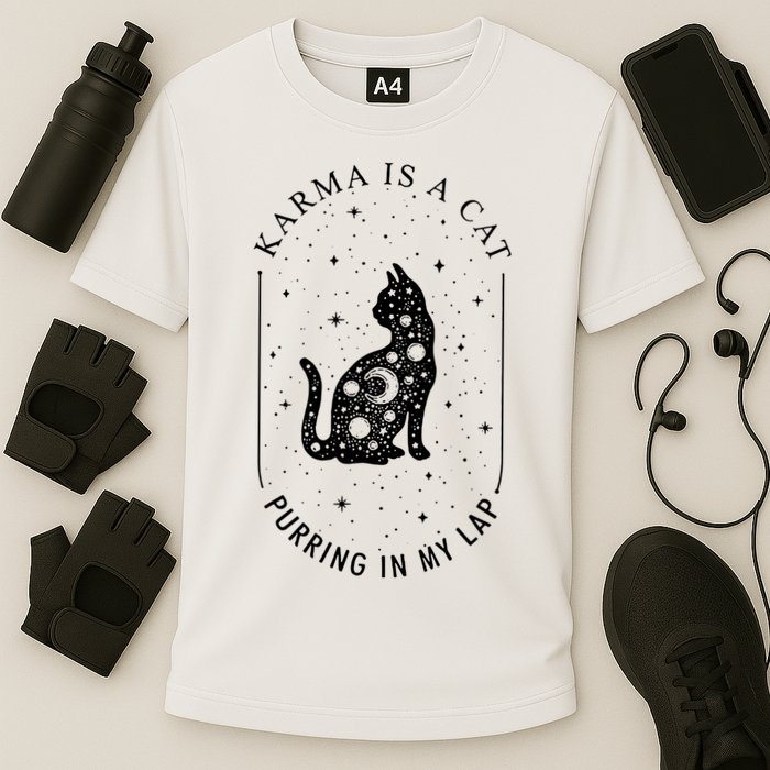 Karma Is A Cat Purring In My Lap Performance Shirt
