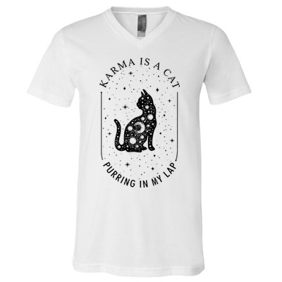Karma Is A Cat Purring In My Lap V-Neck T-Shirt