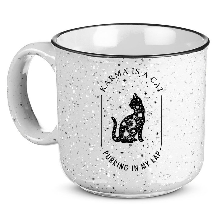 Karma Is A Cat Purring In My Lap 15oz Campfire Ceramic Mug