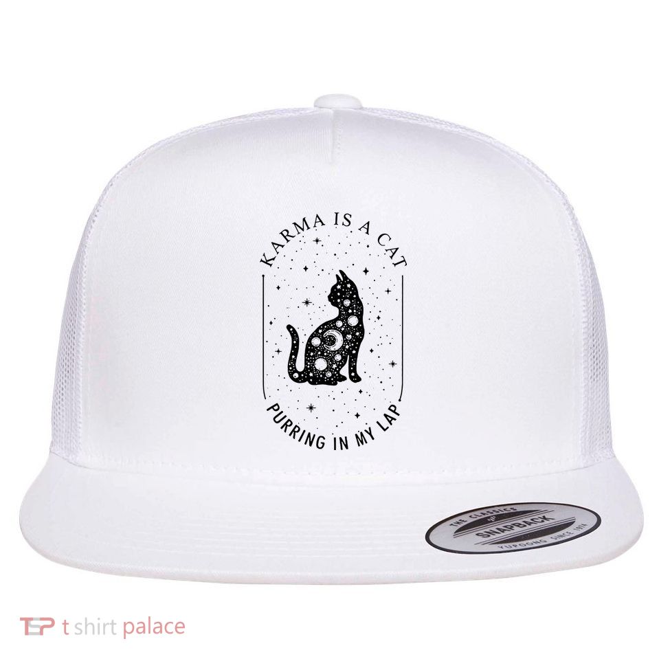 Karma Is A Cat Purring In My Lap Flatbill Hat
