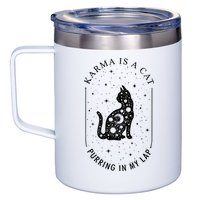 Karma Is A Cat Purring In My Lap 12oz Stainless Steel Coffee Mug