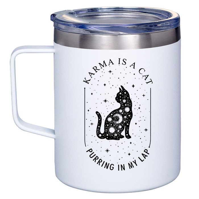 Karma Is A Cat Purring In My Lap 12oz Stainless Steel Coffee Mug