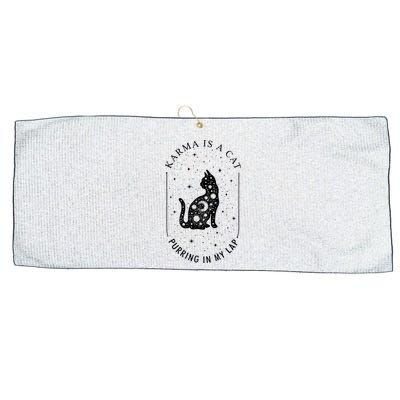 Karma Is A Cat Purring In My Lap Large Microfiber Waffle Golf Towel