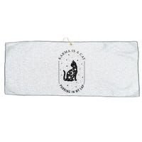 Karma Is A Cat Purring In My Lap Large Microfiber Waffle Golf Towel