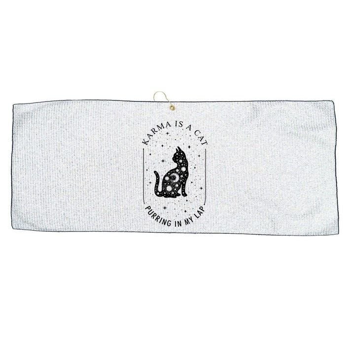 Karma Is A Cat Purring In My Lap Large Microfiber Waffle Golf Towel