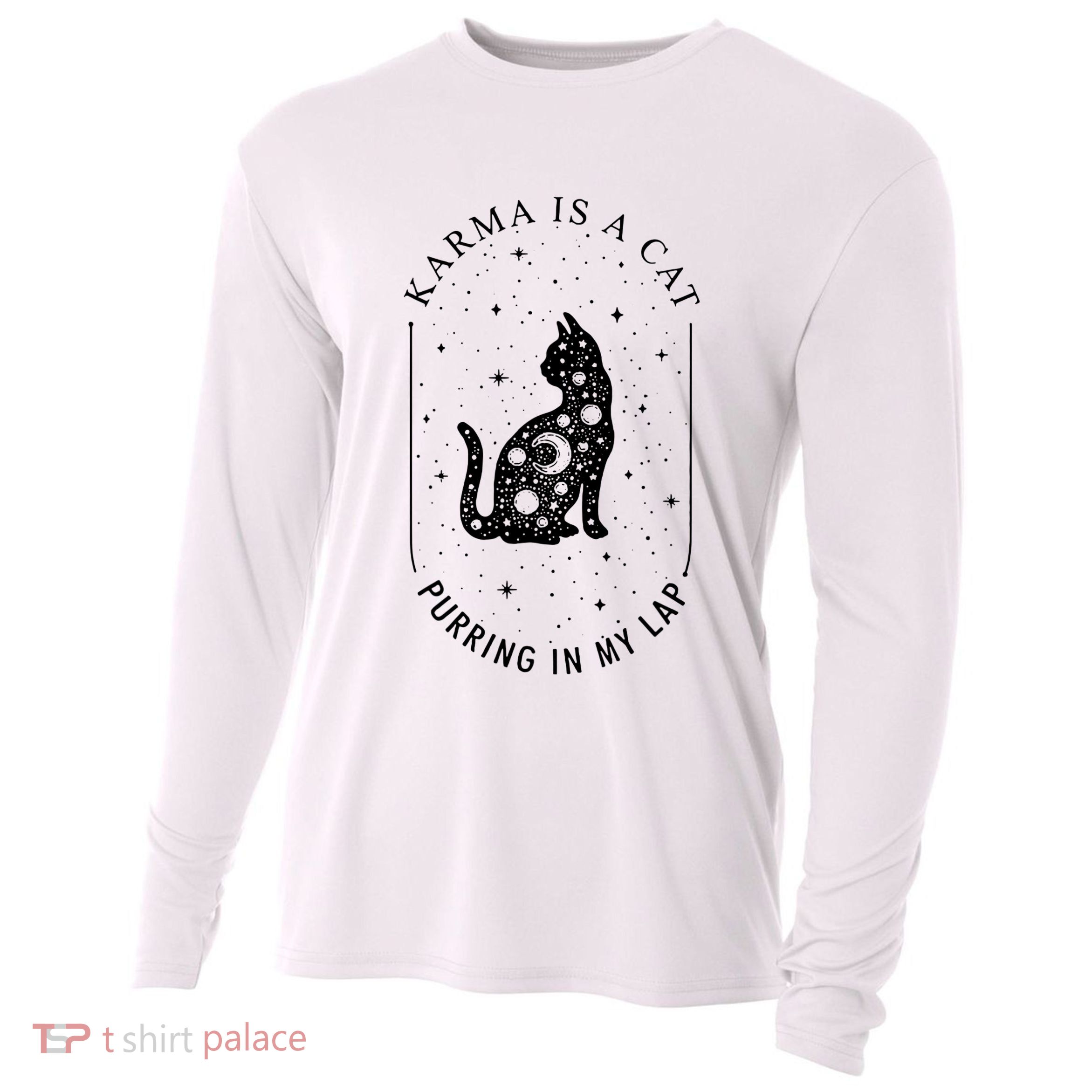 Karma Is A Cat Purring In My Lap Cooling Performance Long Sleeve Crew