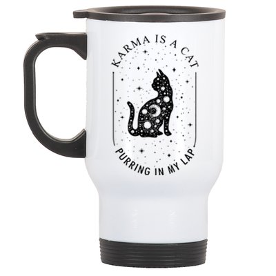 Karma Is A Cat Purring In My Lap Stainless Steel Travel Mug