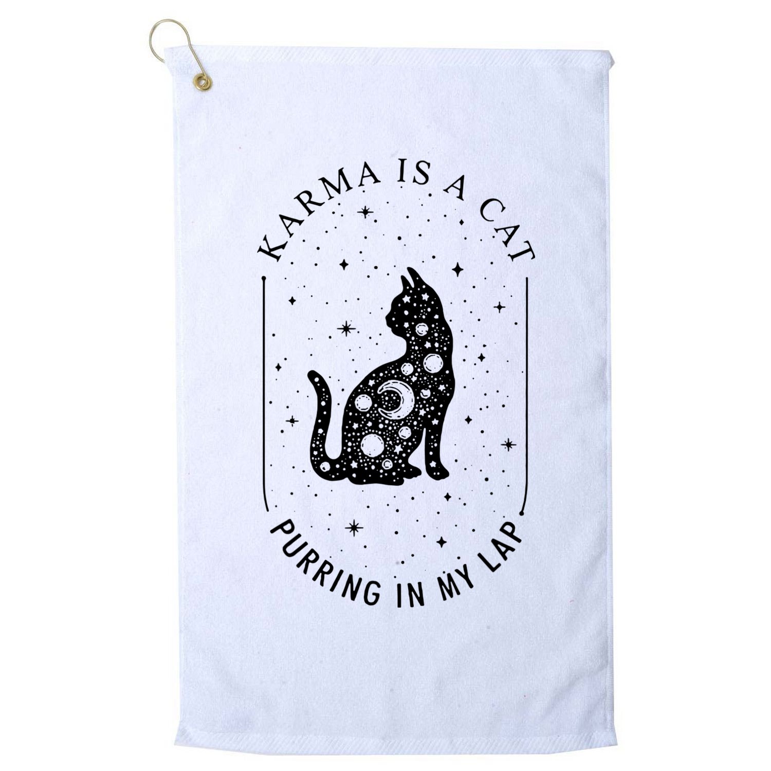 Karma Is A Cat Purring In My Lap Golf Towel