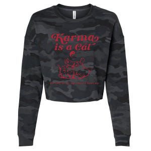 Karma Is A Cat Music Lover Fan Gift Cropped Pullover Crew