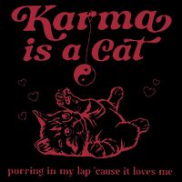 Karma Is A Cat Music Lover Fan Gift Flat Bill Trucker Hat