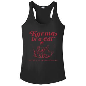 Karma Is A Cat Music Lover Fan Gift Ladies PosiCharge Competitor Racerback Tank