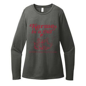 Karma Is A Cat Music Lover Fan Gift Womens CVC Long Sleeve Shirt