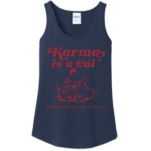 Karma Is A Cat Music Lover Fan Gift Ladies Essential Tank