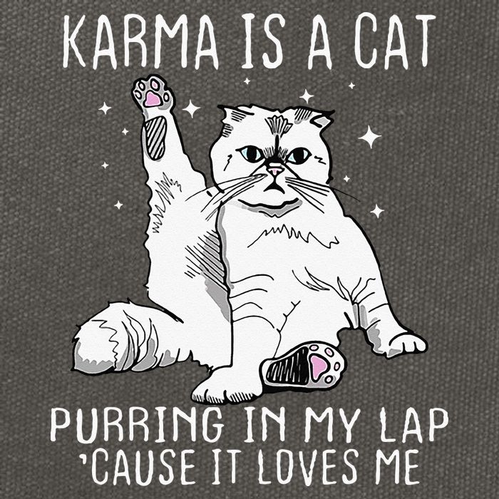 Karma Is A Cat Purring In My Lap Cause Its Loves Me Cotton Canvas Backpack