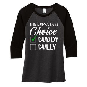 Kindness Is A Choice Orange Anti Bullying Unity Day Women's Tri-Blend 3/4-Sleeve Raglan Shirt