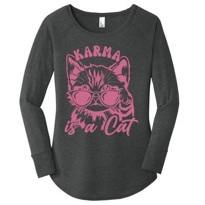 Karma Is A Cat Women's Perfect Tri Tunic Long Sleeve Shirt