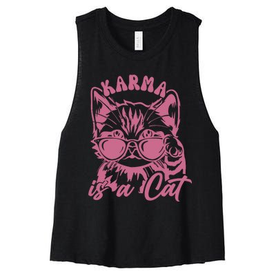 Karma Is A Cat Women's Racerback Cropped Tank