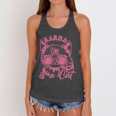 Karma Is A Cat Women's Knotted Racerback Tank