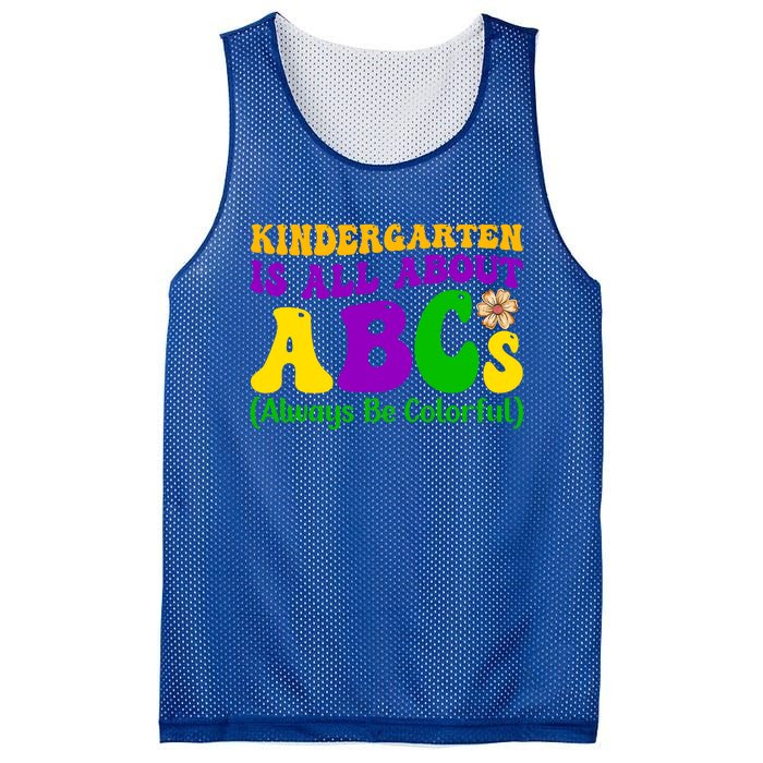 Kindergarten Is All About The Abcs For Teachers Gift Mesh Reversible Basketball Jersey Tank