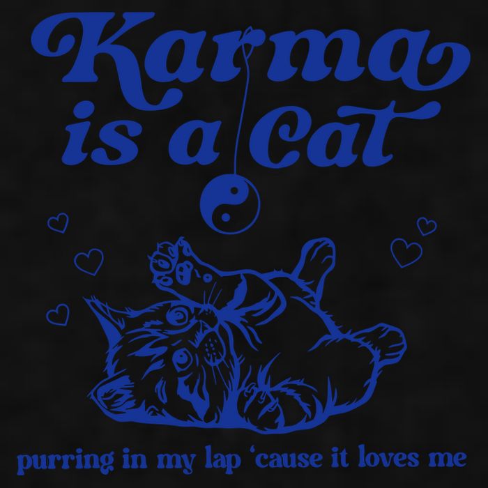 Karma Is A Cat Purring In My Lap Ladies PosiCharge Tri-Blend Wicking Tank