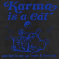 Karma Is A Cat Purring In My Lap 7 Panel Mesh Trucker Snapback Hat