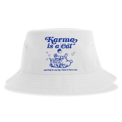 Karma Is A Cat Purring In My Lap Sustainable Bucket Hat