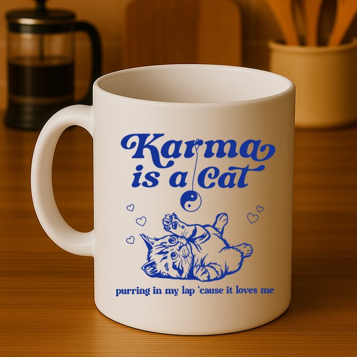 Karma Is A Cat Purring In My Lap Mug