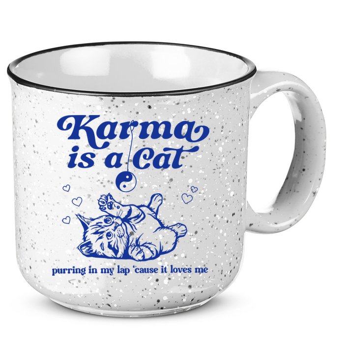 Karma Is A Cat Purring In My Lap 15oz Campfire Ceramic Mug