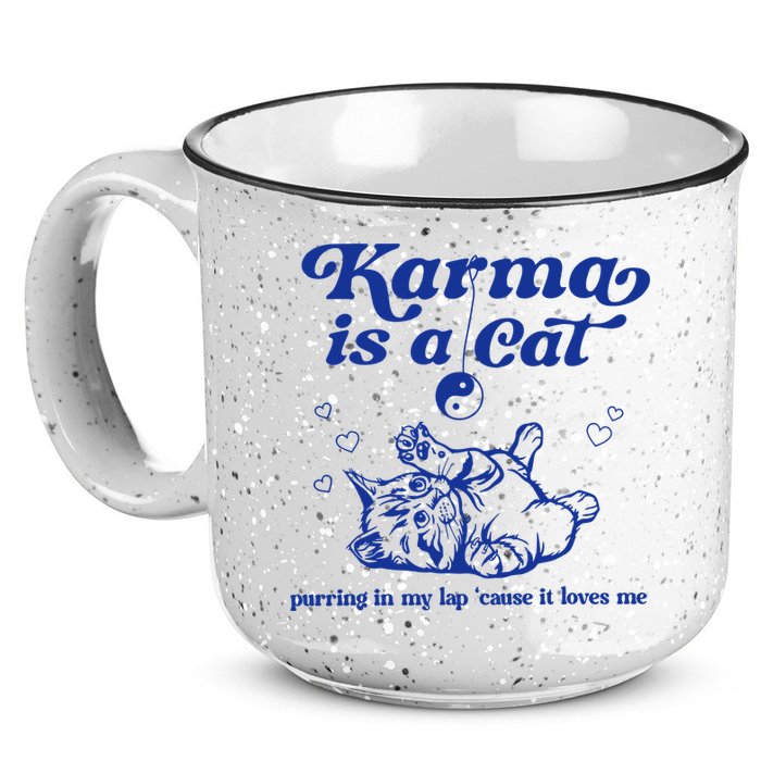 Karma Is A Cat Purring In My Lap 15oz Campfire Ceramic Mug
