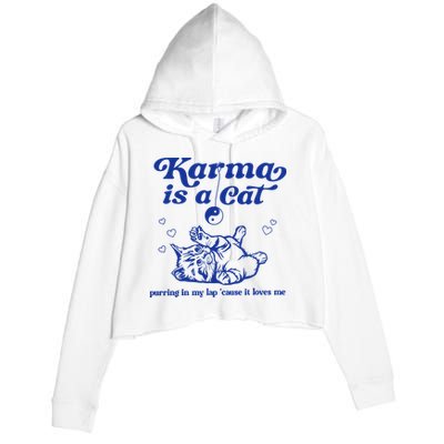 Karma Is A Cat Purring In My Lap Crop Fleece Hoodie