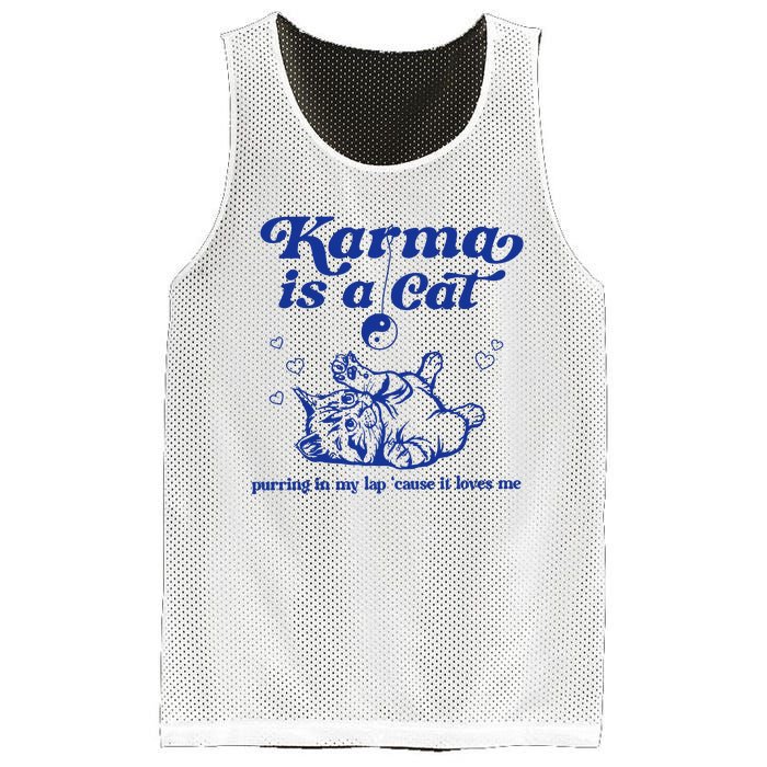 Karma Is A Cat Purring In My Lap Mesh Reversible Basketball Jersey Tank