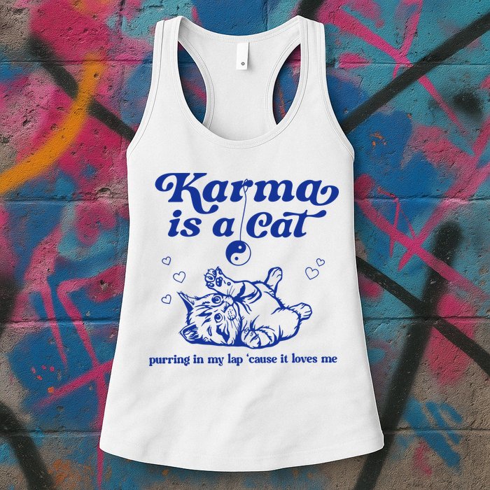 Karma Is A Cat Purring In My Lap Womens Tank Top