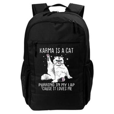 Karma Is A Cat Purring In My Lap Cause It Loves Me Cat Lover Essential Backpack